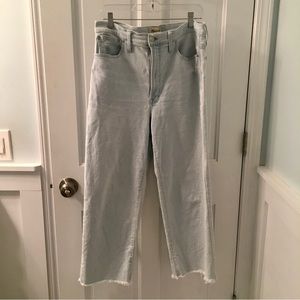 The Perfect Vintage Wide-Leg Crop Jean Bosworth Wash: Raw-Hem Madewell 30